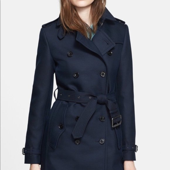 Burberry Brit Navy Blue Bramington Trench Coat US 14 / UK 16